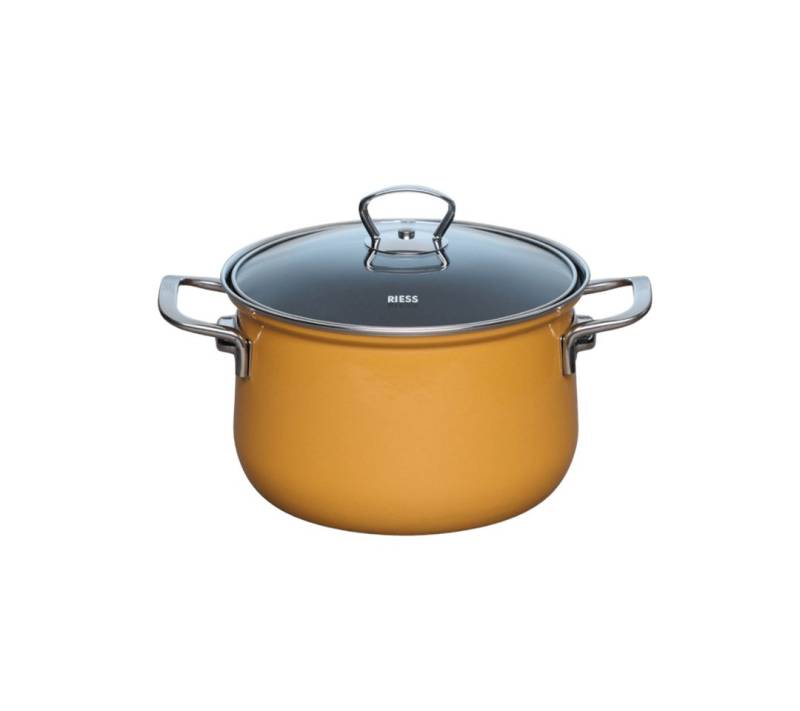Riess Fleischtopf NOUVELLE Fleischtopf mit Glasdeckel 3,5 l Gelb von Riess