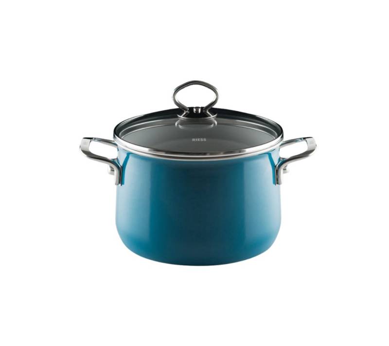 Riess Fleischtopf NOUVELLE Fleischtopf mit Glasdeckel 4 l Blau von Riess