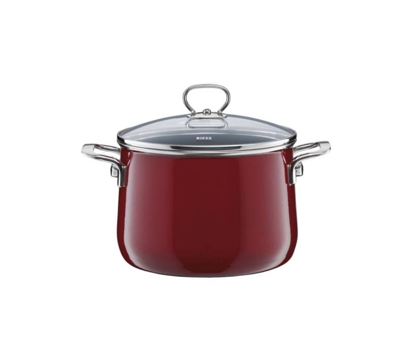 Riess Fleischtopf NOUVELLE Fleischtopf mit Glasdeckel 4 l Rot von Riess