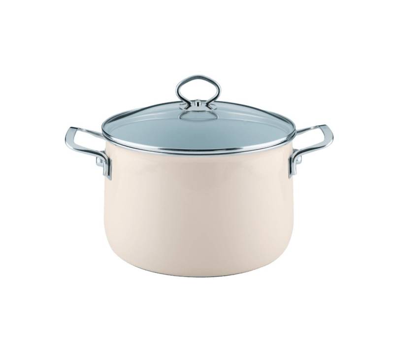 Riess Fleischtopf NOUVELLE Fleischtopf mit Glasdeckel 6,5 l Beige von Riess