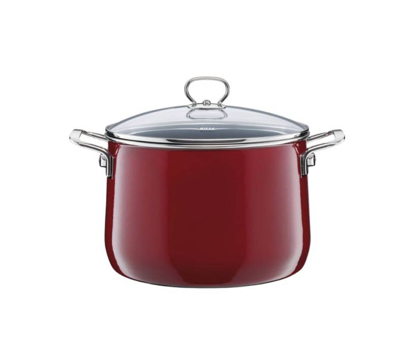 Riess Fleischtopf NOUVELLE Fleischtopf mit Glasdeckel 6,5 l Rot von Riess
