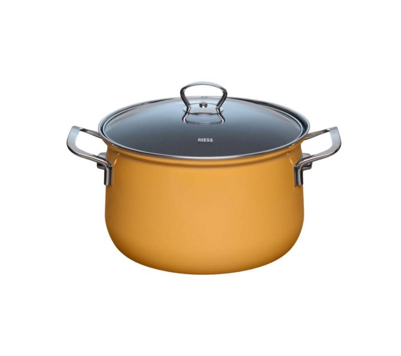 Riess Fleischtopf NOUVELLE Fleischtopf mit Glasdeckel 6 l Gelb von Riess