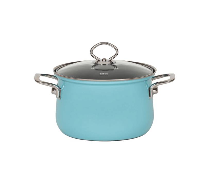 Riess Fleischtopf NOUVELLE Fleischtopf mit Glasdeckel 6 l Hellblau von Riess