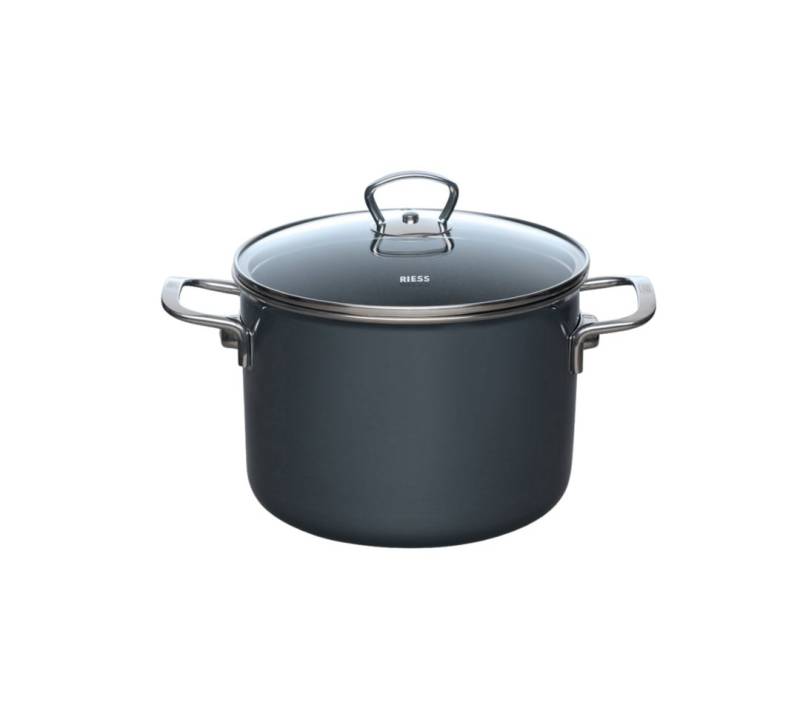 Riess Fleischtopf NOUVELLE PUR Fleischtopf mit Glasdeckel 4 l Dunkelgrau von Riess