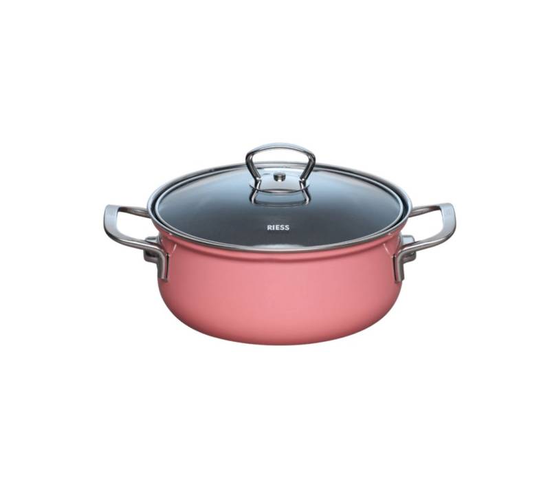 Riess Kasserolle NOUVELLE Kasserolle mit Glasdeckel 2 l Rosa von Riess