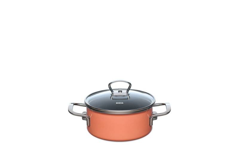 Riess Kasserolle Riess - NOUVELLE PURE - Mango - Kasserolle mit Glasdeckel 16 cm, Emaille von Riess