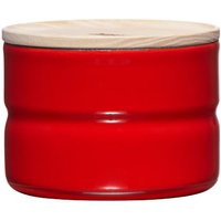 Riess Kitchen Management Vorratsdose 0,23 L Fresh Tomato - Emaille mit Eschenholzdeckel von Riess