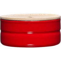 Riess Kitchen Management Vorratsdose 0,615 L Fresh Tomato - Emaille mit Eschenholzdeckel von Riess