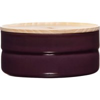 Riess Kitchen Management Vorratsdose 0,65 L Dark Aubergine - Emaille mit Eschenholzdeckel von Riess