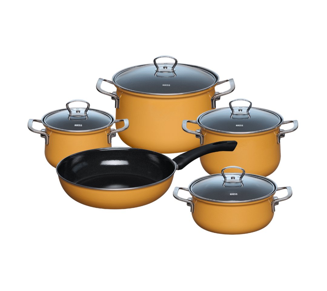 Riess Kochtopf NOUVELLE Emaille Kochgeschirr-Set 5-tlg Gelb Riess Kochtopf NOUVELLE Emaille Kochgeschirr-Set 5-tlg Gelb von Riess