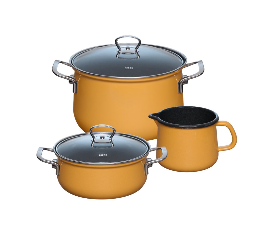 Riess Kochtopf NOUVELLE Emaille Starterset 3-tlg Gelb Riess Kochtopf NOUVELLE Emaille Starterset 3-tlg Gelb von Riess