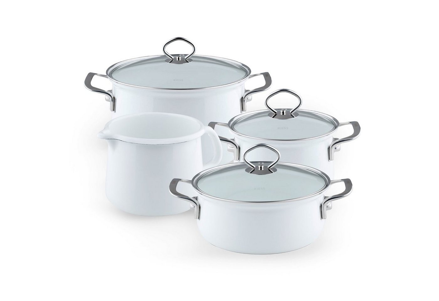 Riess Topf-Set Familienset 5-teilig, TopfsetTopfset 5-teilig, Emaille (Sparpaket, 5-tlg) von Riess