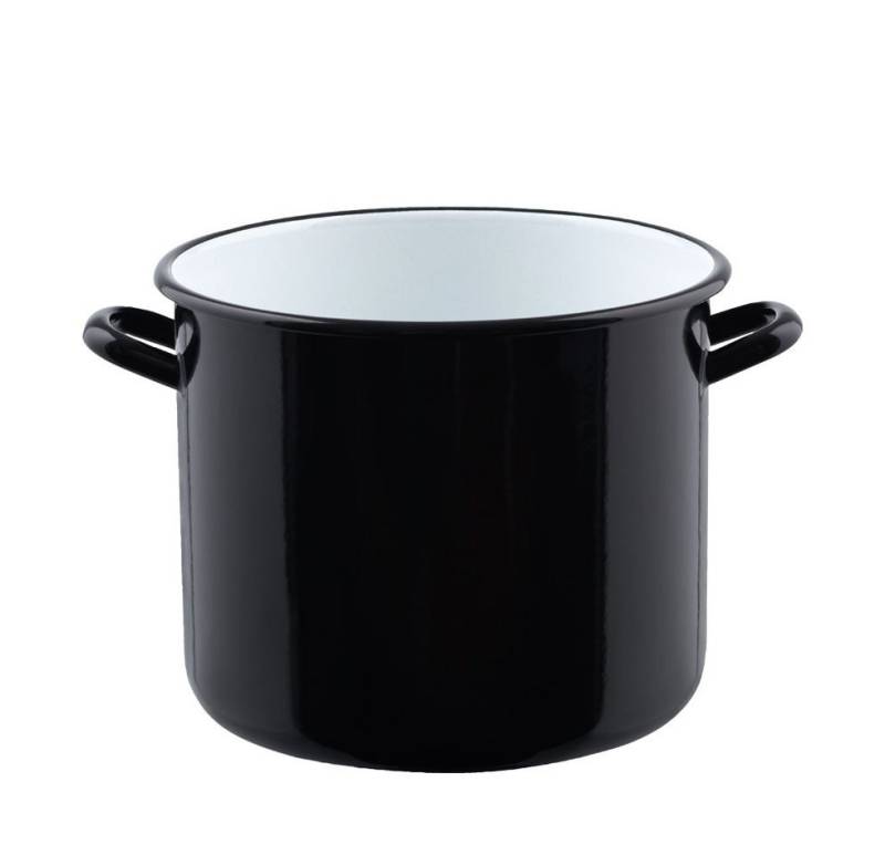 Riess Topf-Set Riess Classic Riesen Topf mit Bördel Ø20cm, 4 Liter Emaille schwarz von Riess