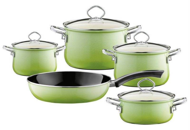 Riess Topf-Set Topfset Emaille 5-tlg., (Set, 5-tlg., 1), Topf-Set Töpfe in verschiedene Größen von Riess