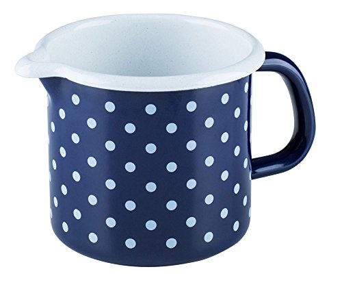 Riess, 0039-075, Schnabeltopf 10, COUNTRY - DIRNDL, Durchmesser 10 cm, Höhe 10 cm, Inhalt 0.75 Liter, Emaille, pünktchenblau, blau/weiß, Induktion Riess, 0039-075, Schnabeltopf 10, COUNTRY - DIRNDL, Durchmesser 10 cm, Höhe 10 cm, Inhalt 0.75 Liter, Emaille, pünktchenblau, blau/weiß, Induktion von Riess