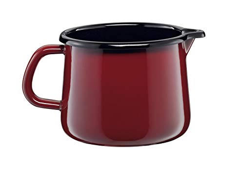 Riess, 0672-008, Schnabeltopf 12, NOUVELLE- ROSSO EXTRA STARK, Durchmessser 12 cm, Höhe 10.8 cm, Inhalt 1 Liter, Emaille, Induktion von Riess