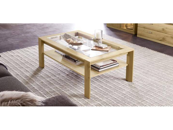 RMW Couchtisch Verona, ca. 118 x 45 x 73 cm mit Klarglasplatte un von Rietberger-Möbelwerke