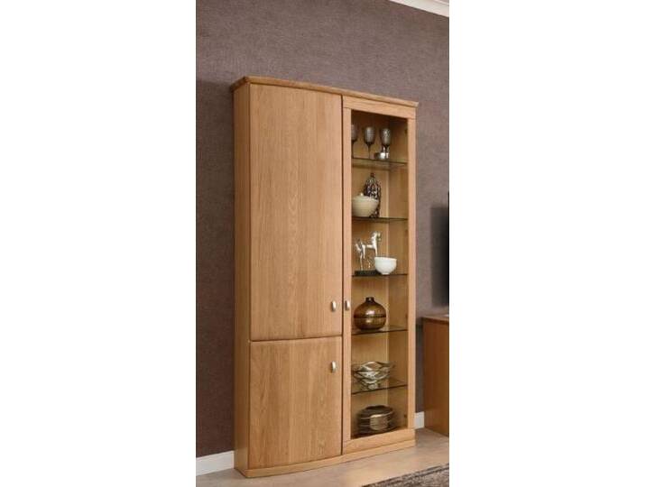 RMW Vitrine VERMONT mit Front in Eiche sand massiv von Rietberger-Möbelwerke