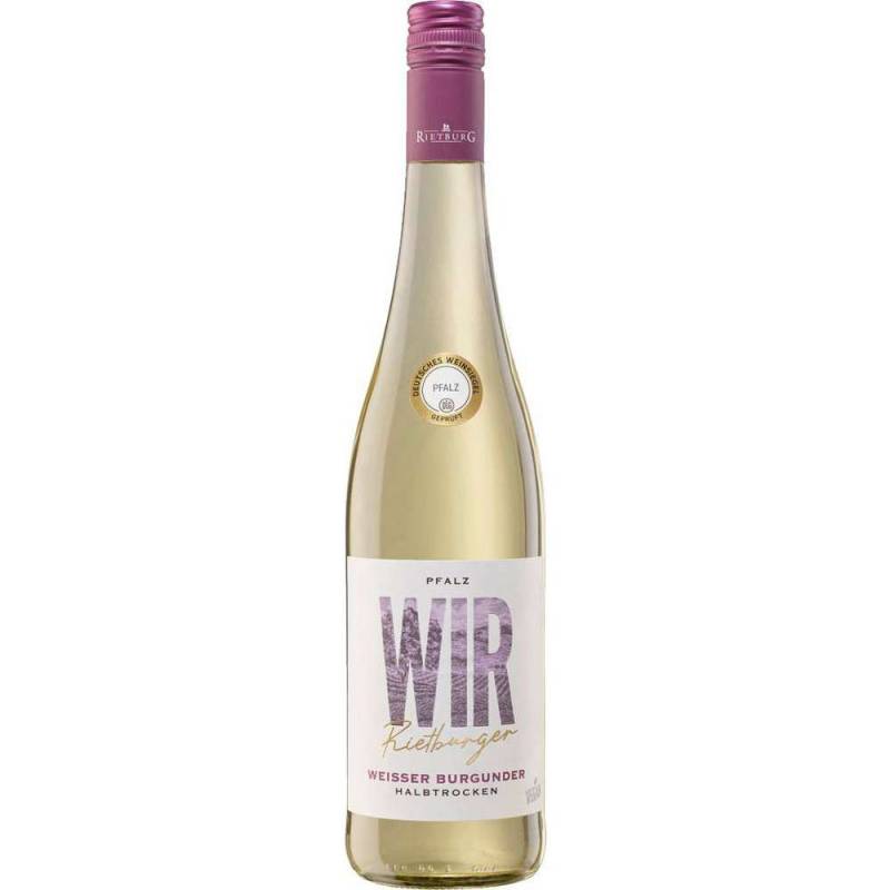 Wir Rietburger Weißwein Pfalz Weißer Burgunder QbA halbtrocken 0,75 l von Rietburg