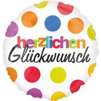 Riethmueller Anagram Folienballon Herzlichen Glückwunsch rund bunt Ø 43 cm 1 Stück von Riethmueller