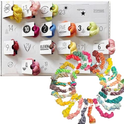 Wolle Adventskalender 2024 | Der Garn Adventskalender 2024 | 24 Tage Häkelstiche Marker Weihnachten Countdown Kalender | DIY Strick-Adventskalender für Strick- und Häkelliebhaber von Rietoiu