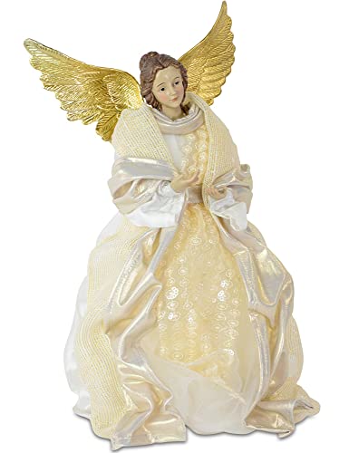 Christbaumspitze Weihnachtsengel 24 cm Gold Weiß | 27610 - Christkind Baumschmuck von Riffelmacher & Weinberger