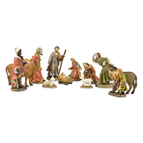 Riffelmacher 78005 - Bemalte Krippenfiguren für die Weihnachtskrippe, Figuren max. 12 cm, 12 teiliges Set aus Polyresin, Weihnachten, Weihnachtsgeschichte, Geschenk von Riffelmacher & Weinberger