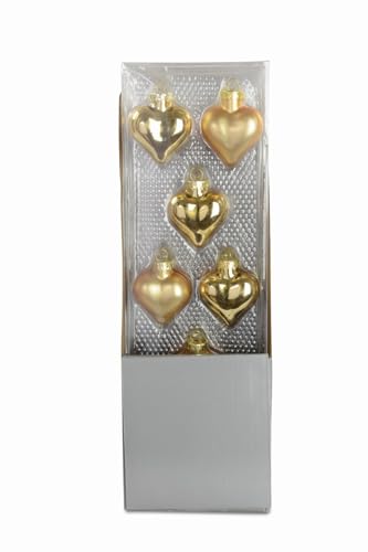 Riffelmacher Christbaumschmuck Herzen | 8er Set Gold Matt & Glanz | Glas Ø 4 cm | 29300 von Riffelmacher & Weinberger
