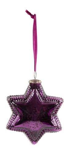 Riffelmacher Deko Glasstern zum Hängen | Lila Antik | 15 cm | Weihnachtsbaumschmuck aus Glas | Vintage-Stil | 13565 von Riffelmacher & Weinberger