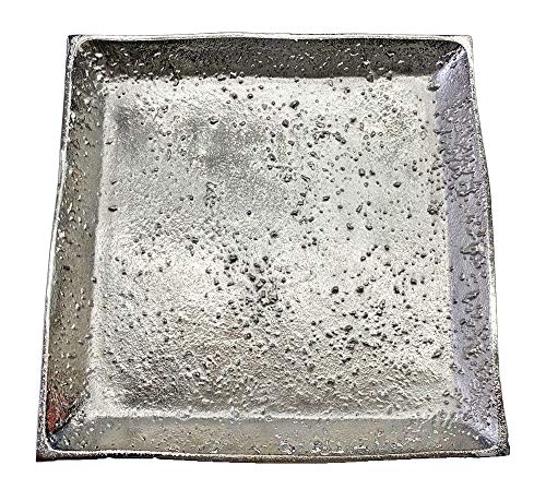 Riffelmacher Deko Teller quadratisch 70752 - Silber 28x28cm - Schönes Dekotablett Weihnachten Dekoration Herbst von Riffelmacher & Weinberger