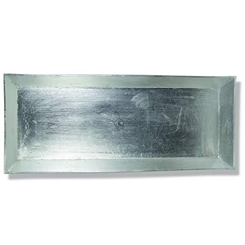 Riffelmacher Dekoschale rechteckig | Kunststoff Schale 50x20 cm | Tischdeko Deko-Platte Deko-Teller | Weihnachten Adventskranz (Silber) von Riffelmacher & Weinberger