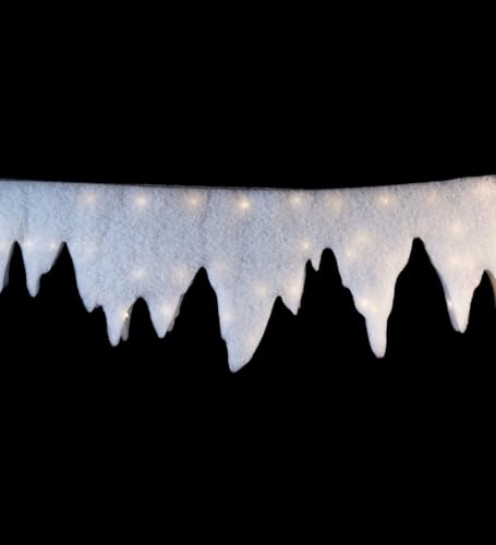 Riffelmacher Eiszapfengirlande mit 40 LEDs | 100×30 cm | Weiß | Winterliche Lichterkette für Fenster & Wand | Weihnachtsdeko mit Lichteffekt | 68593 von Riffelmacher & Weinberger