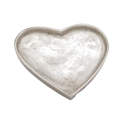 Riffelmacher Herz-Deko-Schale Silberfarbene Metallschale in Herzform - 10×10×2 cm Dekoschale für Tisch, Schmuck, Kerzen - 07201 Riffelmacher Herz-Deko-Schale Silberfarbene Metallschale in Herzform - 10×10×2 cm Dekoschale für Tisch, Schmuck, Kerzen - 07201 von Riffelmacher & Weinberger