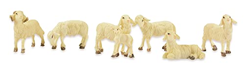 Riffelmacher Schafe 6-TLG. - 2,5-4cm - 78036 - für 8cm große Krippenfiguren - Weihnachtskrippe Handarbeit Weihnachtswunder Jesus Geburt Heiligabend Dekoration von Riffelmacher & Weinberger