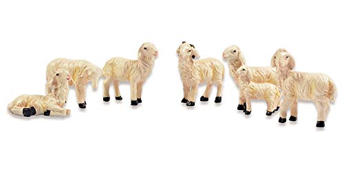 Riffelmacher Schafe für Weihnachtskrippe 6-TLG. - 2-3cm - 78054 Handarbeit Weihnachtswunder Jesus Geburt Heiligabend Dekoration von Riffelmacher & Weinberger
