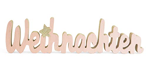 Riffelmacher Schriftzug Weihnachten 74305 - Rosa Gold 30cm - Wunderschöne Dekoration Weihnachten Adventszeit von Riffelmacher & Weinberger