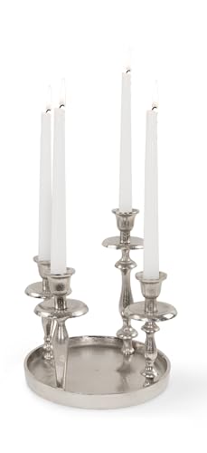 Riffelmacher Tablett mit 4 Kerzenhaltern | Aluminium | Ø 21 cm | Silber | Adventsdeko Kerzenständer modern festlich | Weihnachten | 13949 Riffelmacher Tablett mit 4 Kerzenhaltern | Aluminium | Ø 21 cm | Silber | Adventsdeko Kerzenständer modern festlich | Weihnachten | 13949 von Riffelmacher & Weinberger
