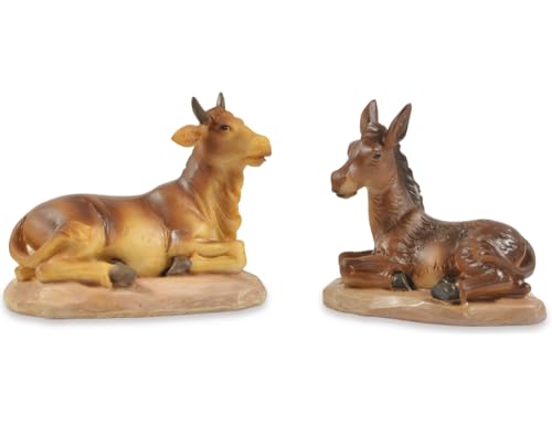 Riffelmacher Tierset Ochs und Esel 7 cm 78041 | Braun von Riffelmacher & Weinberger