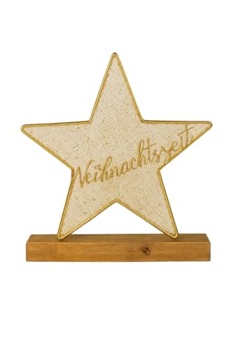 Riffelmacher Weihnachtszeit - Goldener Stern auf Holzsockel 30 * 32 * 5 cm - 75233 Riffelmacher Weihnachtszeit - Goldener Stern auf Holzsockel 30 * 32 * 5 cm - 75233 von Riffelmacher & Weinberger