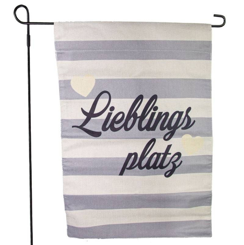 Riffelmacher Gartenfahne mit Stab Lieblingsplatz 32 x 45/90 cm von Riffelmacher