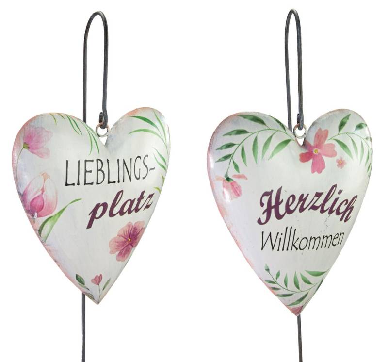 Riffelmacher Gartenstecker Lieblingsplatz/Willkommen 19 x 7,6 x 80 cm von Riffelmacher
