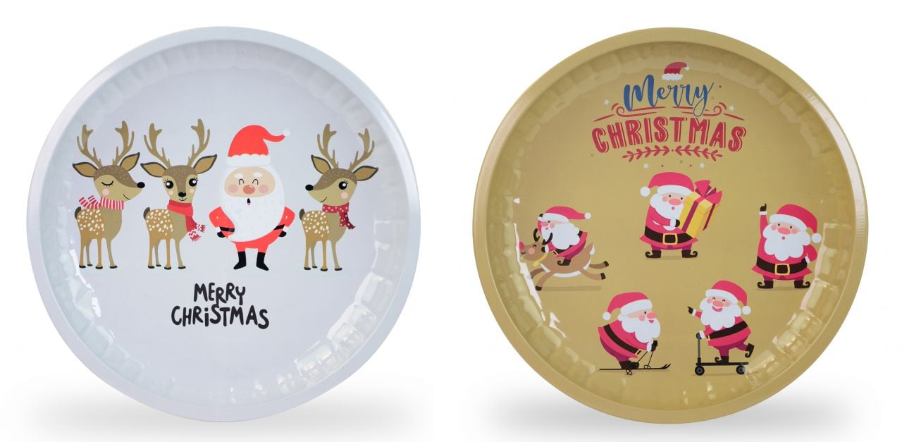 Riffelmacher Gebäckteller aus Metall mit Santa Motiv 25,8 x 3 cm gold-weiß Riffelmacher Gebäckteller aus Metall mit Santa Motiv 25,8 x 3 cm gold-weiß von Riffelmacher