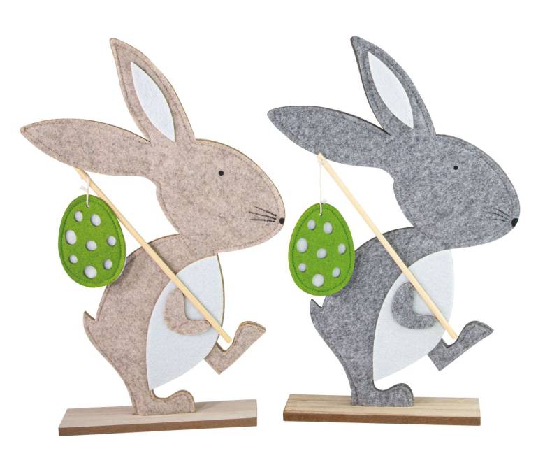 Riffelmacher Hase Wandersmann mit Ei 27 x 5 x 39 cm von Riffelmacher