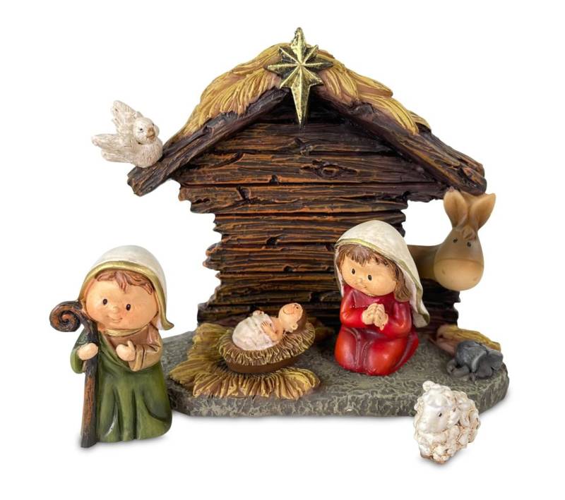 Riffelmacher Kinderkrippe mit 3 Figuren 11 x 9,5 cm von Riffelmacher
