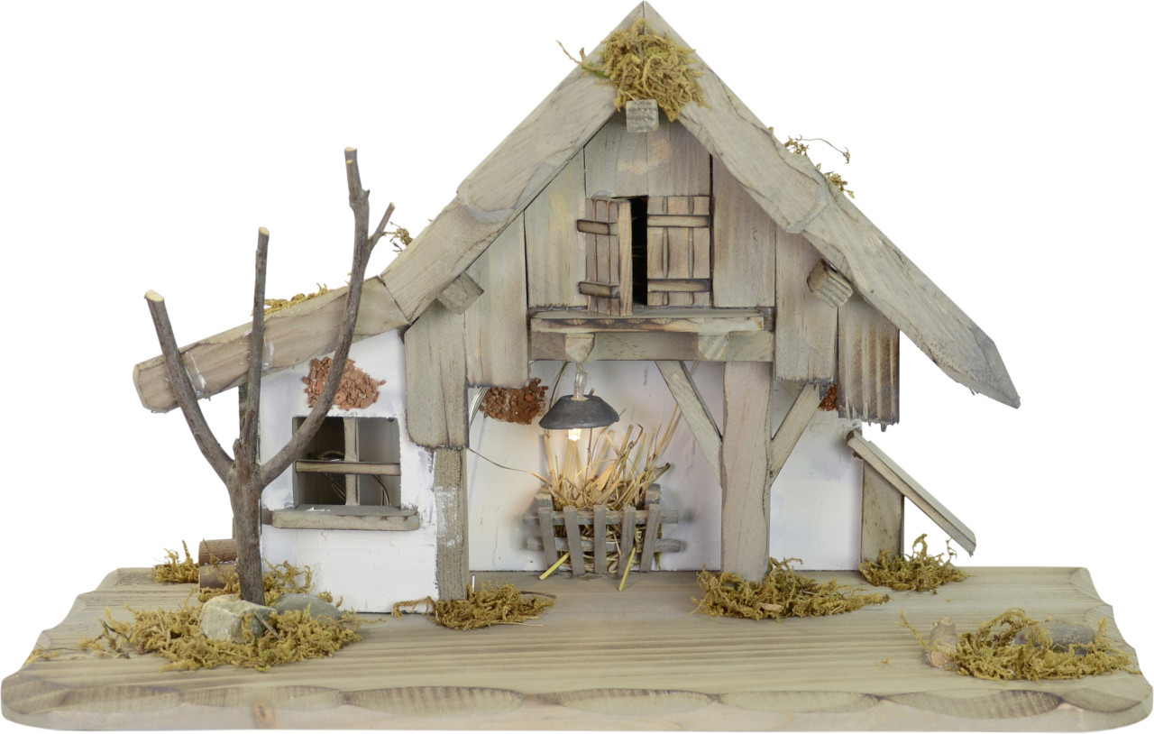 Riffelmacher Krippenstall Laterne mit Licht LED 40 x 19 x 24 cm Riffelmacher Krippenstall Laterne mit Licht LED 40 x 19 x 24 cm von Riffelmacher