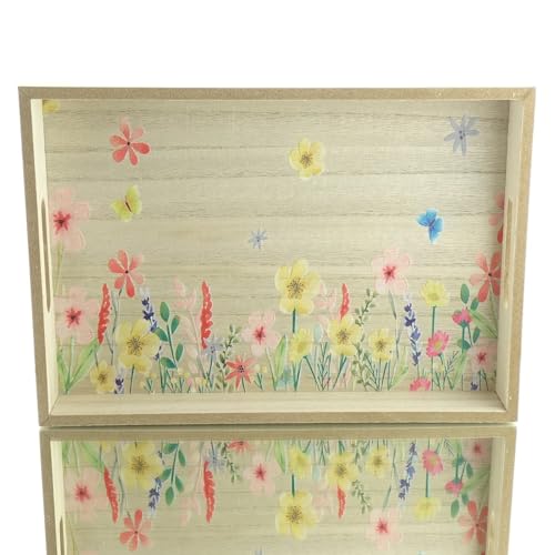 Riffelmacher Tablett Blumenwiese S mit Schmetterlingen 30 x 20 cm - MDF von Riffelmacher