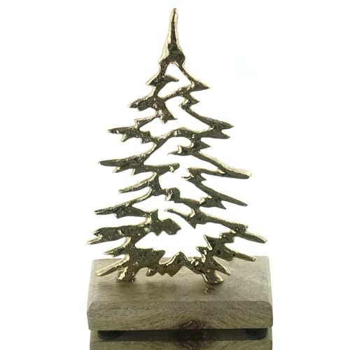 Riffelmacher Weihnachtsdeko Tannenbaum Goldfarben auf Holzsockel 24 cm - Aluminium Riffelmacher Weihnachtsdeko Tannenbaum Goldfarben auf Holzsockel 24 cm - Aluminium von Riffelmacher