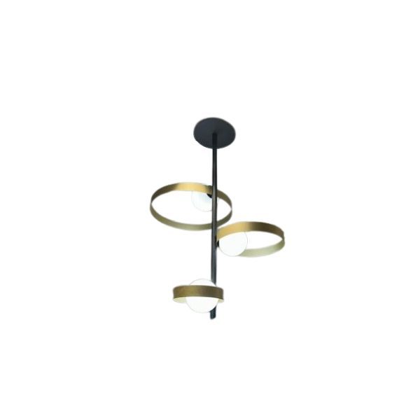 Bubble Hängelampe S aus Aluminium und goldfarbenem Stahl, Riflessi von Riflessi