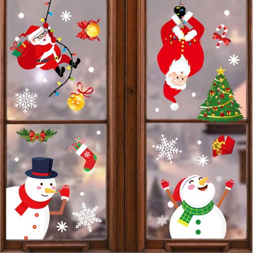 Rifrpha Weihnachten Fenstersticker Weihnachtsdekorativer Fensteraufkleber Statischen Pvc-Aufkleber Schneeflocken Fensterdeko Fensterbilder für Weihnachten Fensterdeko Weihnachten von Rifrpha