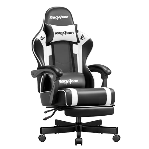Riftracer Gaming Stuhl Chair Gamer Sessel - Ergonomischer Gamer Stuhl mit Fußstütze Kopfstütze und Lordosenstütz Höhenverstellbar Gepolstert Gamingstuhl 150 Kg Tragkraft PC Sessel Drehsessel Schwarz Riftracer Gaming Stuhl Chair Gamer Sessel - Ergonomischer Gamer Stuhl mit Fußstütze Kopfstütze und Lordosenstütz Höhenverstellbar Gepolstert Gamingstuhl 150 Kg Tragkraft PC Sessel Drehsessel Schwarz von Riftracer